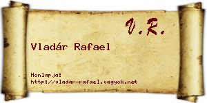 Vladár Rafael névjegykártya